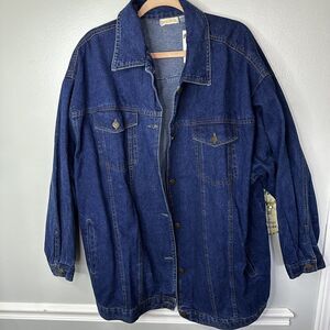 HUNTERS RUN VTG Chore Trucker Denim Jean Jacket / Coat 100% Cotton 2x Unisex